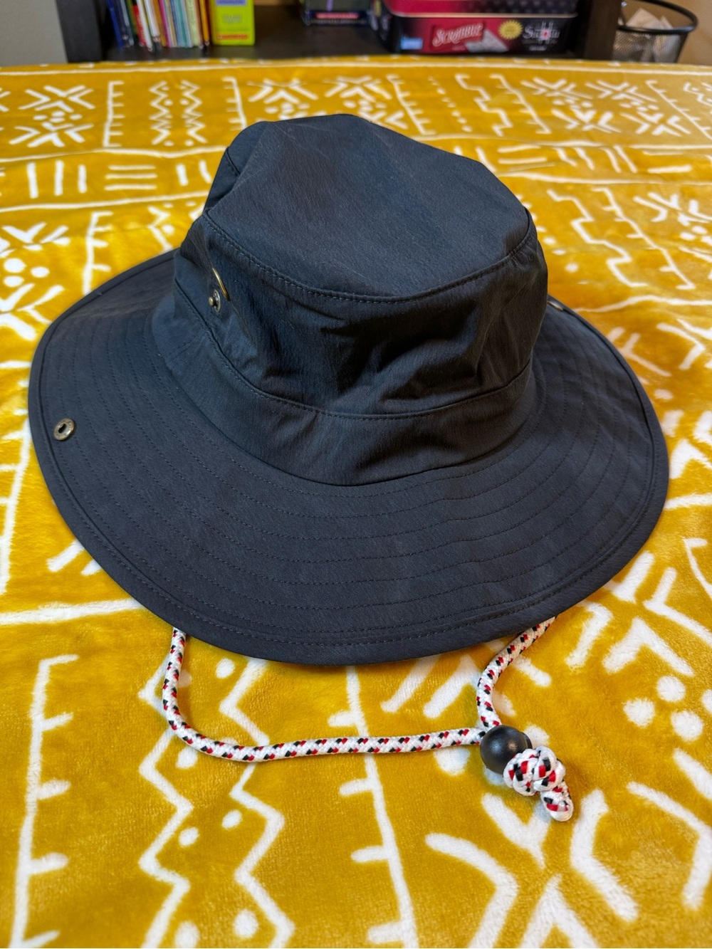 Goodfellow Boonie Bucket Hat Black Safari Sun Hat w/ Adjustable Chin Cord LG/XL